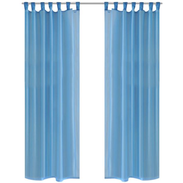 vidaXL Бірюзові Прозорі Штори 2 шт 140х175 см