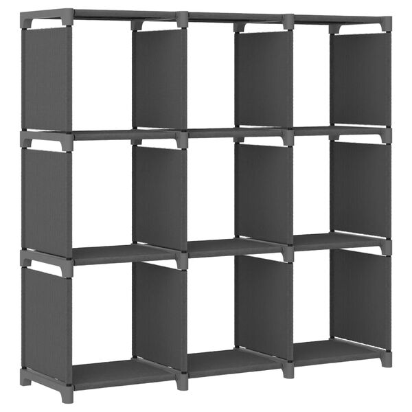 322612 vidaXL 9-Cube Display Shelf Grey 103x30x107,5 cm Fabric