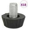 315594 vidaXL Adjustable Furniture Feet M8 18 pcs Black