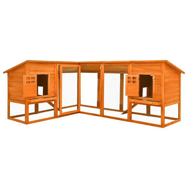 vidaXL Вуличний Будиночок для Кроликів з Прогоном Масив Ялини