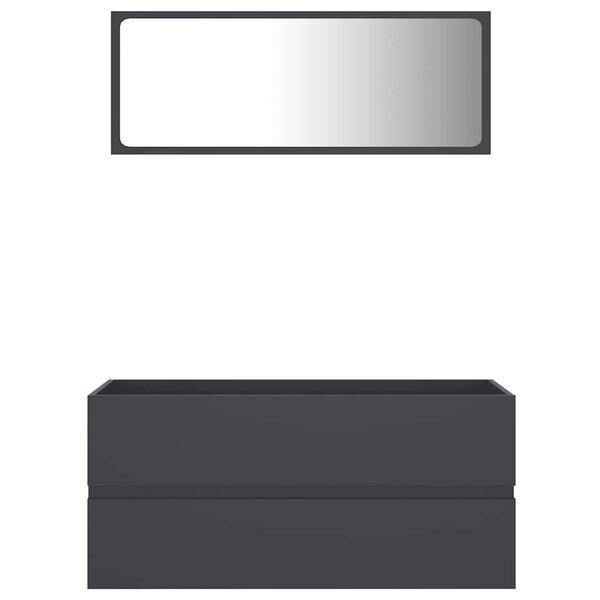 vidaXL Комплект Меблів для Ванної Кімнати 2 Од. Сірий ДСП