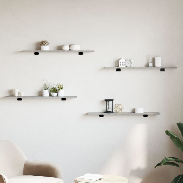 vidaXL Книжкові Полиці 8 шт Сірий Бетон 80x10x1,5 см ДСП