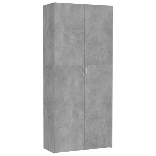 800004 vidaXL Storage Cabinet Concrete Grey 80x35,5x180 cm Chipboard