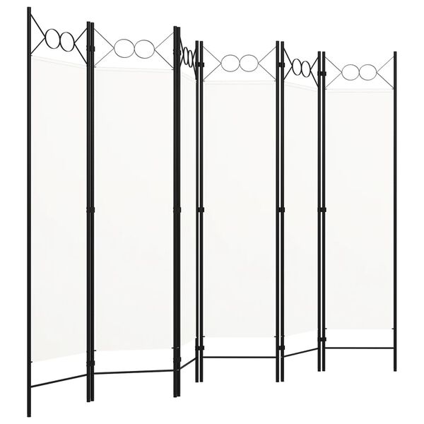 vidaXL 6-Панельна Кімнатна Перегородка Кремово-Білий 240x180 см