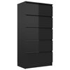 801416 vidaXL Drawer Sideboard High Gloss Black 60x35x121 cm Chipboard