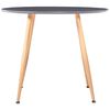 vidaXL Обідній стіл Сірий і колір дуба 90x73,5 см МДФ