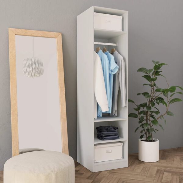800234 vidaXL Wardrobe White 50x50x200 cm Chipboard