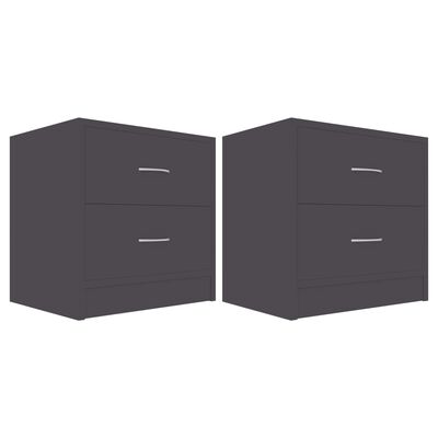 801040 vidaXL Bedside Cabinets 2 pcs Grey 40x30x40 cm Chipboard
