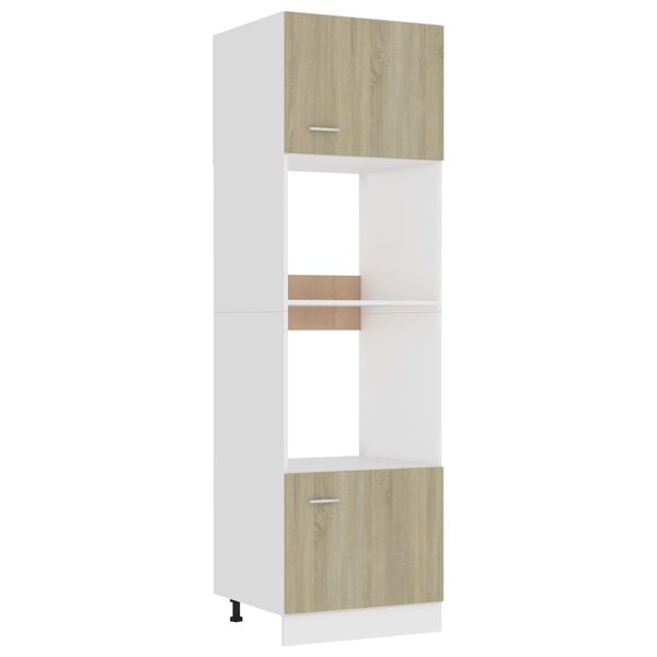 802549 vidaXL Microwave Cabinet Sonoma Oak 60x57x207 cm Chipboard