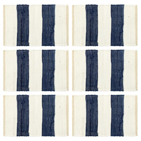 vidaXL Серветка-Підкладка 6 шт Смугаста Хінді Синій і Білий 30x45см