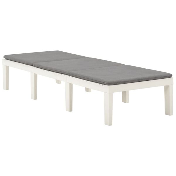 vidaXL Шезлонг з матрацом Білий Пластик