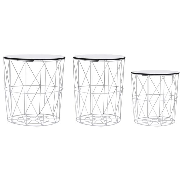 vidaXL Журнальні cтолики 3 шт Білий