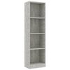 800841 vidaXL 4-Tier Book Cabinet Concrete Grey 40x24x142 cm Chipboard