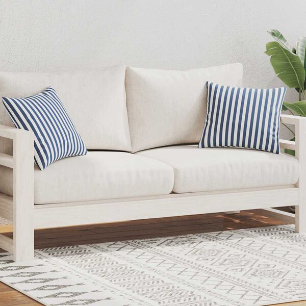 vidaXL Вуличні Подушки 2 шт Смугастий Принт Темно-Синій 45x45 см