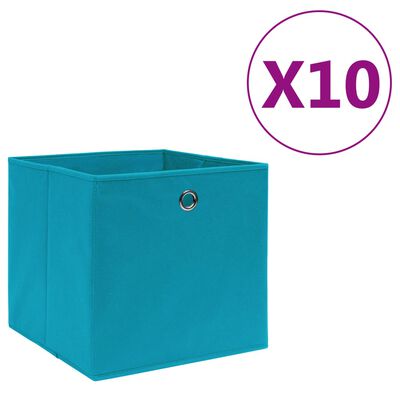 vidaXL Коробки для Зберігання 10 шт Світло-Блакитний 28x28x28 см Неткане Полотно