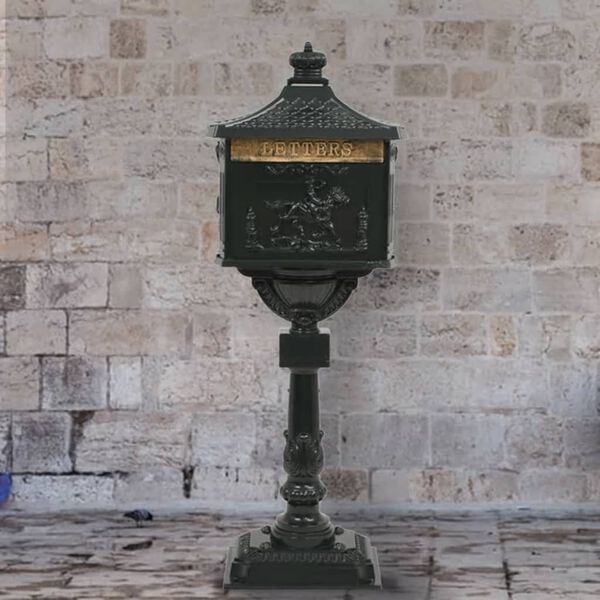 vidaXL Поштова Скринька на Підставці Білий Нержавіючий Алюміній