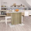 800248 vidaXL Dining Table White and Sonoma Oak 110x60x75 cm Chipboard