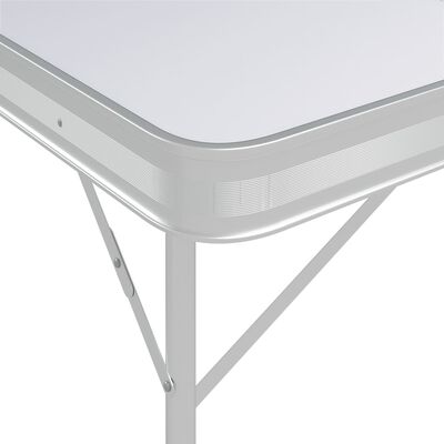 vidaXL Розкладний туристичний стіл з 2 лавками Білий Алюміній