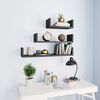 800206 vidaXL Wall Display Shelf 3 pcs High Gloss Grey Chipboard