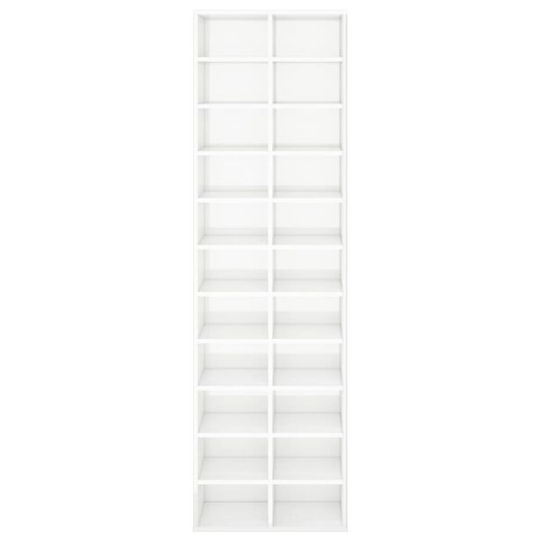 vidaXL Шафа для взуття Глянцевий білий 54x34x183 см ДСП