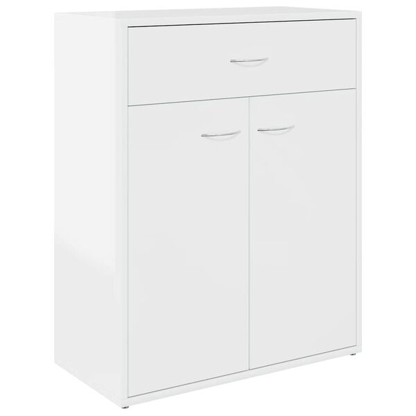 800717 vidaXL Sideboard High Gloss White 60x30x75 cm Chipboard