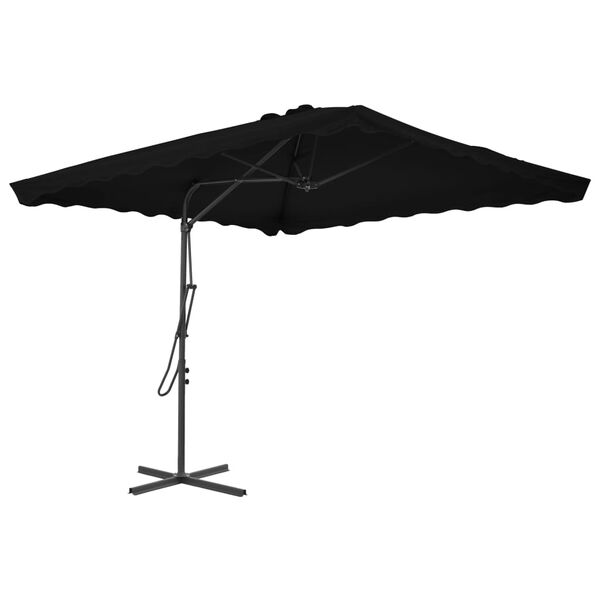 312516 vidaXL Outdoor Parasol with Steel Pole Black 250x250x230 cm