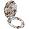143935 vidaXL WC Toilet Seat with Soft Close Lid MDF Pebbles Design