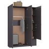 800800 vidaXL 3-Door Wardrobe High Gloss Grey 120x50x180 cm Chipboard