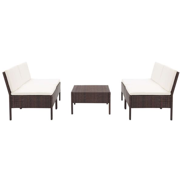 vidaXL Комплект садових диванів 5 од. з подушками Коричневий Поліротанг