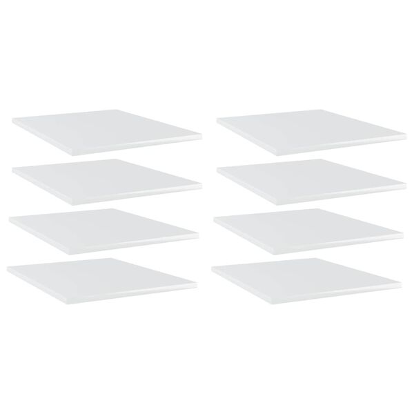 vidaXL Книжкові Полиці 8 шт Глянцевий Білий 40х50х1,5 см ДСП