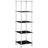 vidaXL 5-рівнева етажерка Чорний 40x40x130 см Загартоване скло