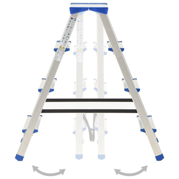 vidaXL Драбина-Стрем'янка Двостороння 4 Сходинки 90 см Алюміній