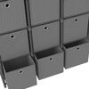 vidaXL Вітрина з 15 Кубічними Ящиками Сірий 103x30x175,5 см Тканина