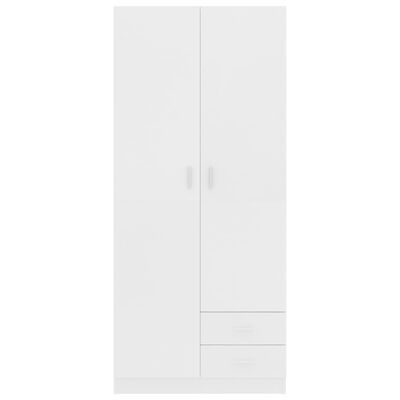 800639 vidaXL Wardrobe White 80x52x180 cm Chipboard