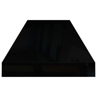 vidaXL Настінні полиці з прихованим кріпленням 4 шт Глянцевий чорний 80x23,5x3,8 см МДФ