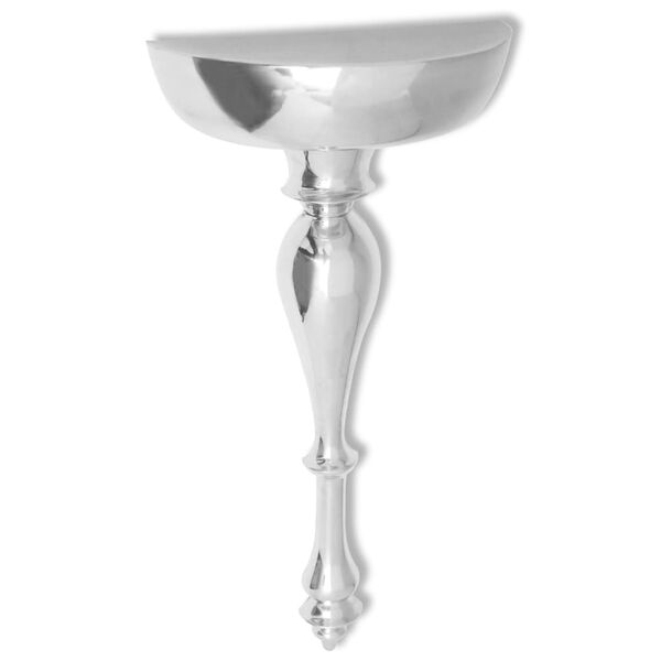 vidaXL Полиця/Консольний Столик Сріблястий 35x17x81 см Алюміній