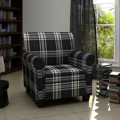 vidaXL Крісло-диван з подушкою Чорний Тканина