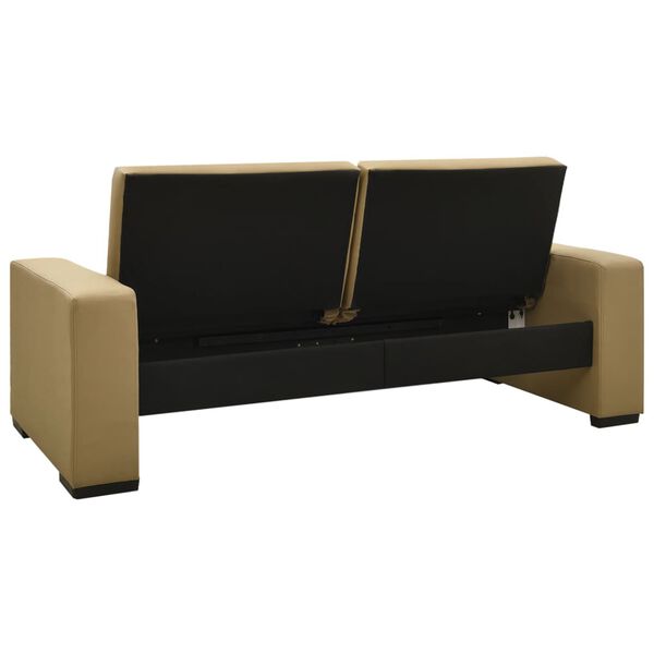 vidaXL Диван-ліжко Капучино Штучна шкіра