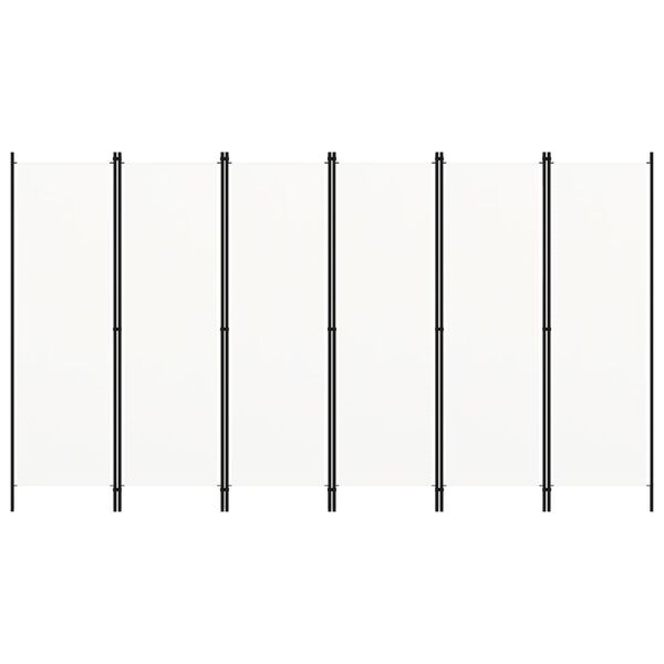 vidaXL 6-Панельна Кімнатна Перегородка Кремово-Білий 300x180 см