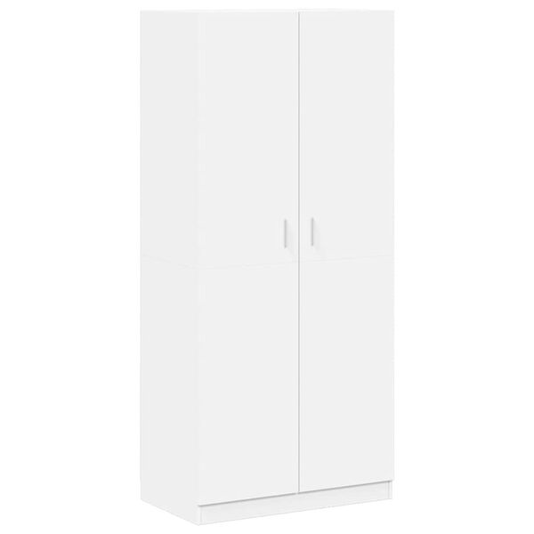 800630 vidaXL Wardrobe White 90x52x200 cm Chipboard