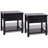 vidaXL Приліжкові тумбочки 2 шт Чорний Дерево