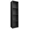 vidaXL Книжкова шафа/Тумба під телевізор Чорний 36x30x143 см ДСП