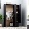 800794 vidaXL 3-Door Wardrobe Grey 120x50x180 cm Chipboard