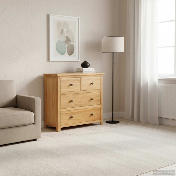 vidaXL Комод 80x35x75 см Масив Дуба