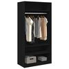 800226 vidaXL Wardrobe Black 100x50x200 cm Chipboard