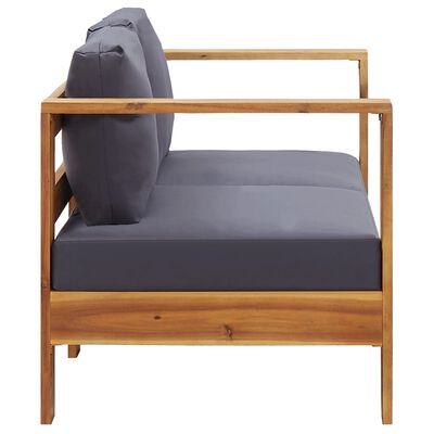 vidaXL Садова лавка-диван з подушками Сірий 140 см Масив акації