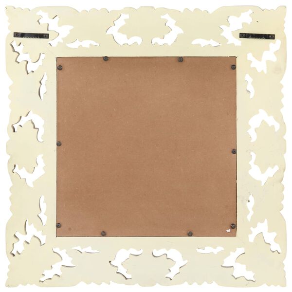 vidaXL Дзеркало з ручним різьбленням Білий 50x50 см Масив дерева манго