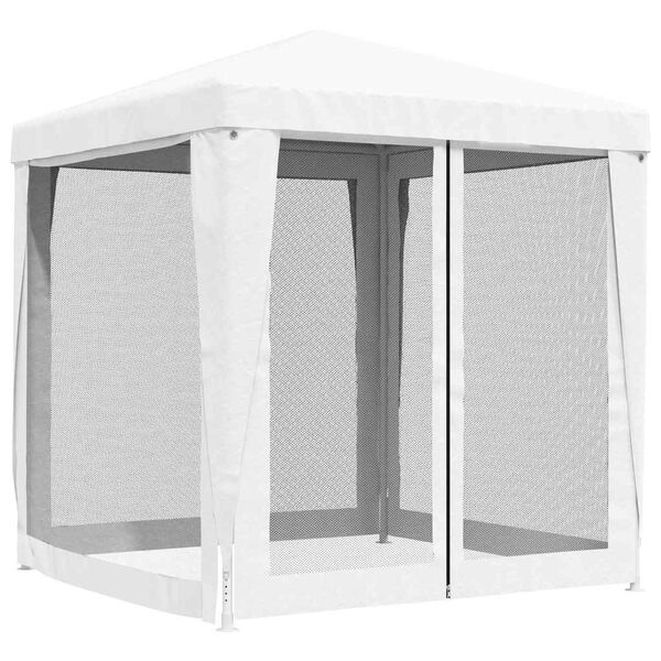 48520 vidaXL Party Tent with 4 Mesh Sidewalls 2x2 m White