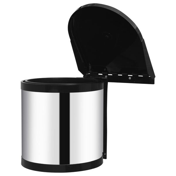 vidaXL Кухонний вбудований сміттєвий бак 8 л Нержавіюча сталь