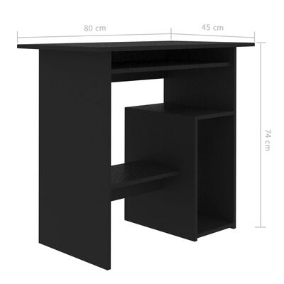 vidaXL Письмовий стіл Чорний 80x45x74 см ДСП